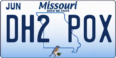 MO license plate DH2P0X