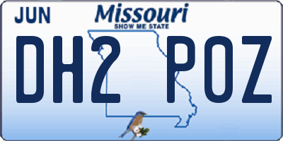 MO license plate DH2P0Z