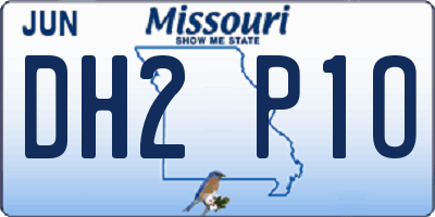 MO license plate DH2P1O