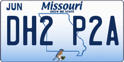MO license plate DH2P2A
