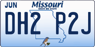 MO license plate DH2P2J