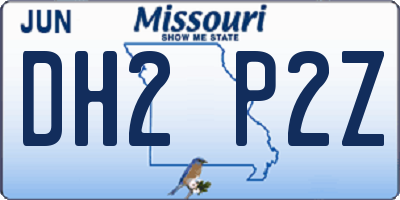 MO license plate DH2P2Z