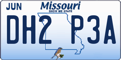 MO license plate DH2P3A