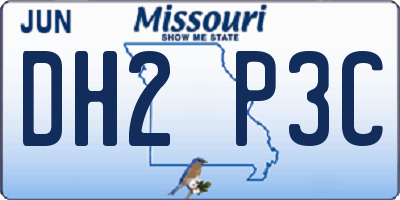 MO license plate DH2P3C