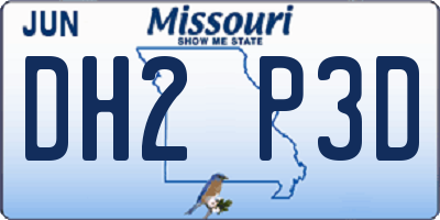 MO license plate DH2P3D