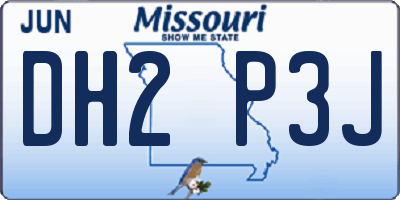 MO license plate DH2P3J