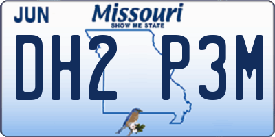 MO license plate DH2P3M
