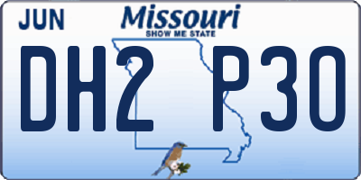 MO license plate DH2P3O