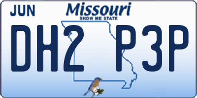MO license plate DH2P3P