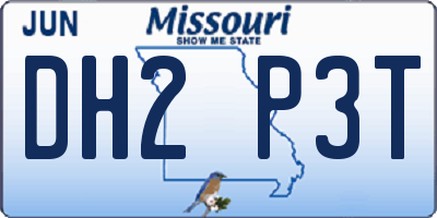 MO license plate DH2P3T