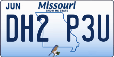 MO license plate DH2P3U