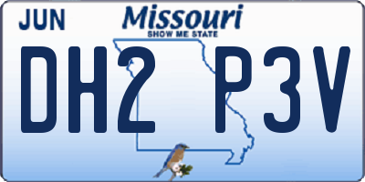 MO license plate DH2P3V