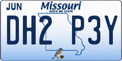 MO license plate DH2P3Y