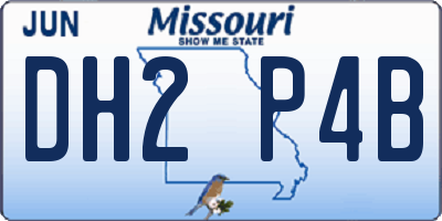 MO license plate DH2P4B