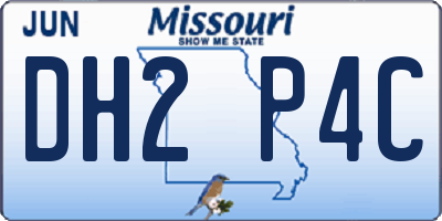 MO license plate DH2P4C
