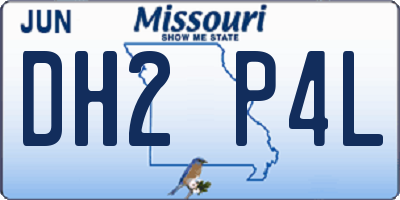 MO license plate DH2P4L