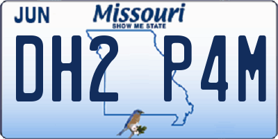 MO license plate DH2P4M