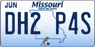 MO license plate DH2P4S