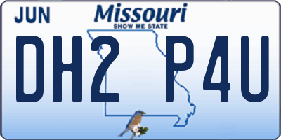 MO license plate DH2P4U