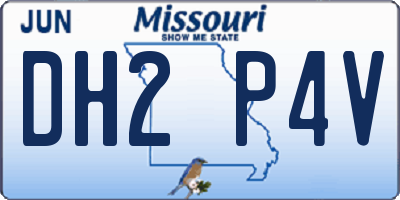 MO license plate DH2P4V