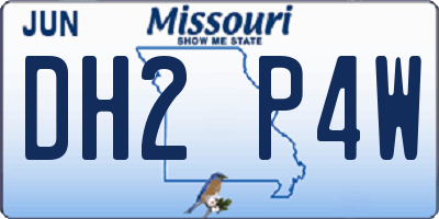 MO license plate DH2P4W