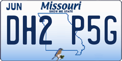 MO license plate DH2P5G
