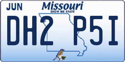 MO license plate DH2P5I