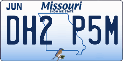 MO license plate DH2P5M