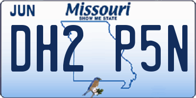 MO license plate DH2P5N