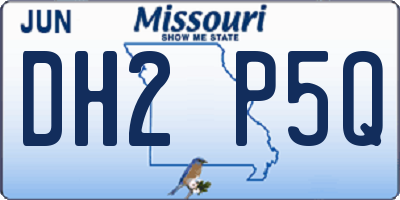 MO license plate DH2P5Q
