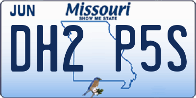 MO license plate DH2P5S