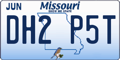 MO license plate DH2P5T