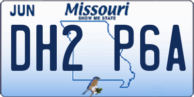 MO license plate DH2P6A