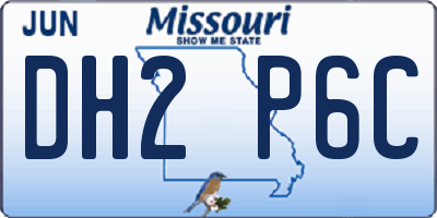 MO license plate DH2P6C