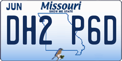 MO license plate DH2P6D