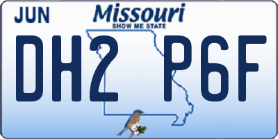 MO license plate DH2P6F