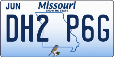 MO license plate DH2P6G