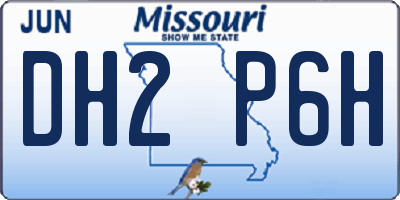 MO license plate DH2P6H