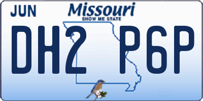 MO license plate DH2P6P