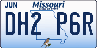 MO license plate DH2P6R