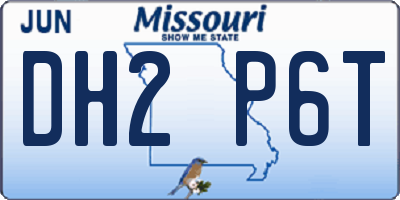 MO license plate DH2P6T