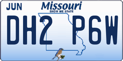 MO license plate DH2P6W