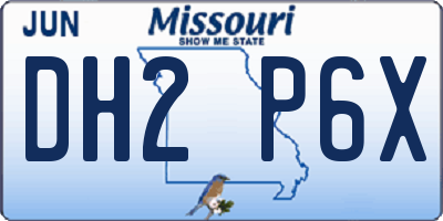 MO license plate DH2P6X