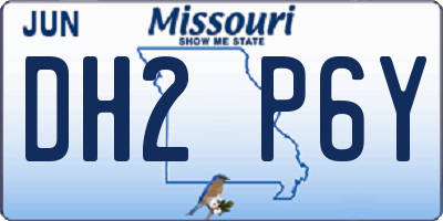 MO license plate DH2P6Y