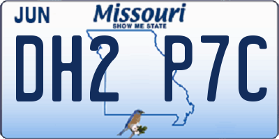 MO license plate DH2P7C