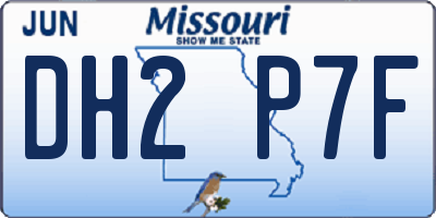 MO license plate DH2P7F
