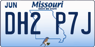 MO license plate DH2P7J