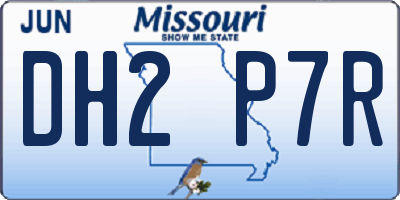 MO license plate DH2P7R