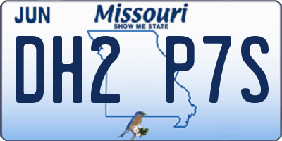 MO license plate DH2P7S