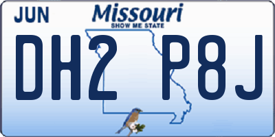 MO license plate DH2P8J